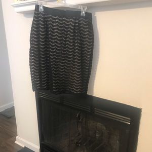 Black and gold skirt